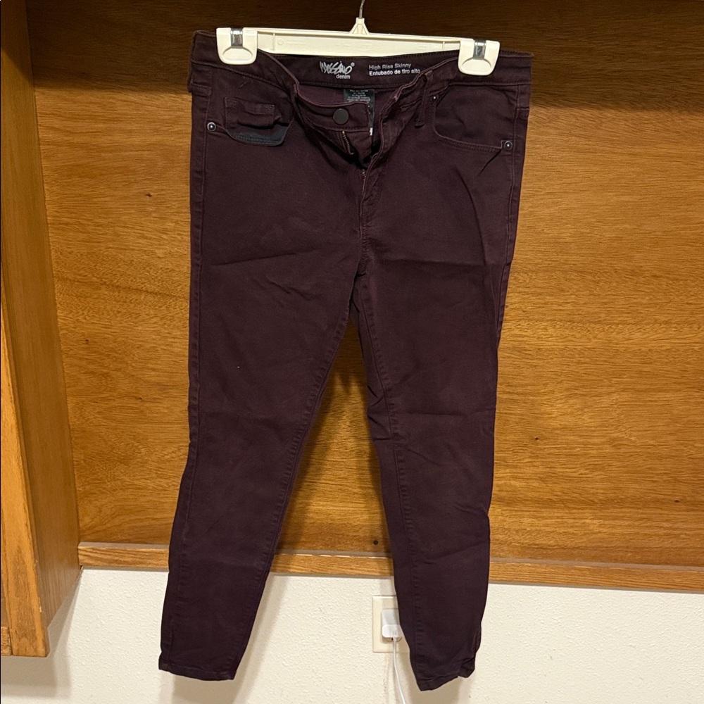 Mossimo Supply Co. Women's Dark Burgundy Skinny Jeans